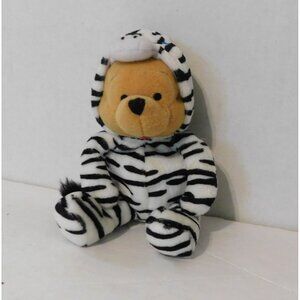 Disney Store Winnie The Pooh Zebra Plush Toy Soft Black White Stripes 8”